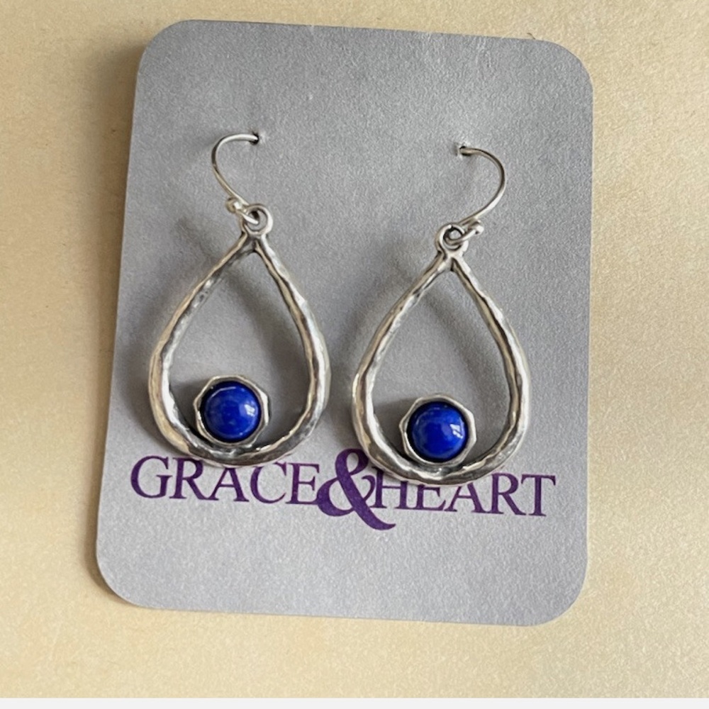 Grace &Heart Silver and lapis Earrings